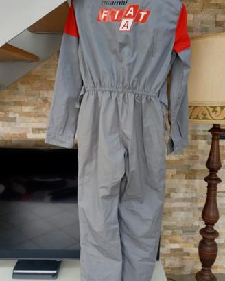 tuta da lavoro scritta Fiat pantalone salopette