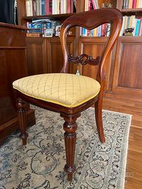 7 Sedie inglesi stile vittoriano in mogano