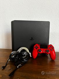PlayStation 4 PS4 Slim+Controller Red+Cavi