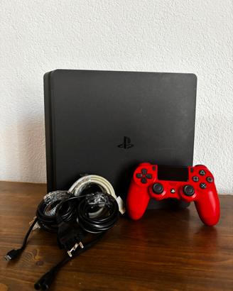 PlayStation 4 PS4 Slim+Controller Red+Cavi