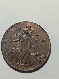 10 centesimi 1911 cinquantenario spl