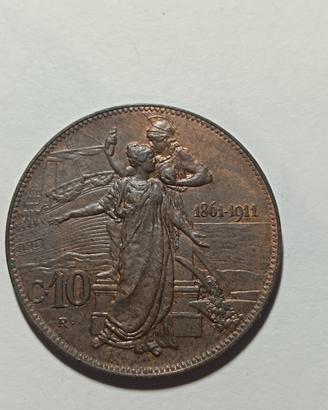 10 centesimi 1911 cinquantenario spl