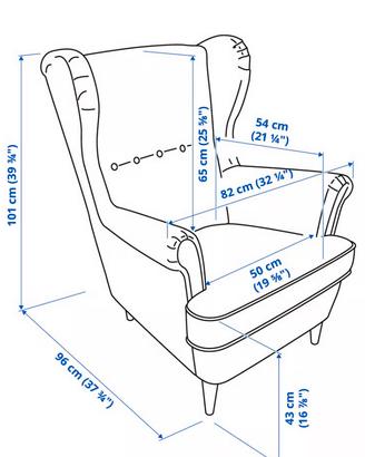POLTRONA STRANDMON IKEA MARRONE ECOPELLE