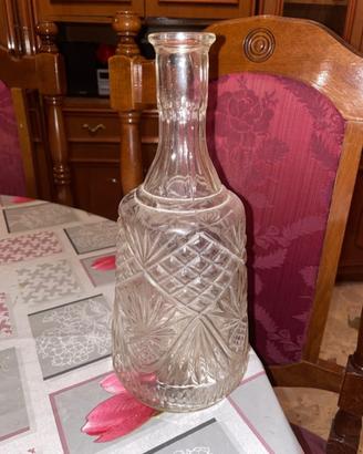 Bottiglia Decanter Vintage in Vetro Lavorato