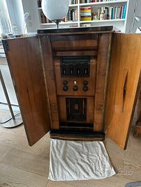Mobile radio giradischi Marelli in radica