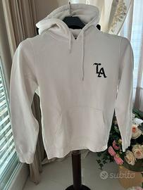 Felpa bianca con cappuccio uomo S in cotone