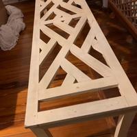 Panca in legno bianco satinato pezzo unico