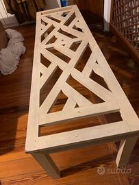 Panca in legno bianco satinato pezzo unico