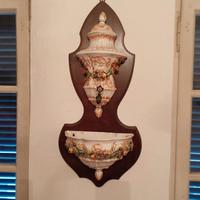 fontana vintage da parete in porcellana 