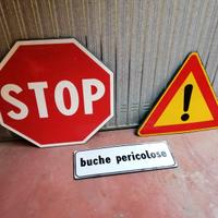 Lotto segnali stradali Stop e altri