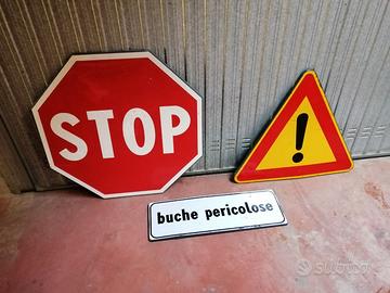 Lotto segnali stradali Stop e altri