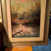GRANDE DIPINTO OLIO PAESAGGIO di Ghilardi Alberto 