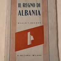 Cartina REGNO DI ALBANIA (Vallardi Ed., 1939)