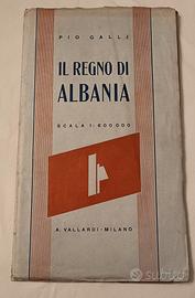 Cartina REGNO DI ALBANIA (Vallardi Ed., 1939)