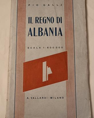 Cartina REGNO DI ALBANIA (Vallardi Ed., 1939)