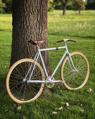 Bicicletta scatto fisso con siatema contropedale