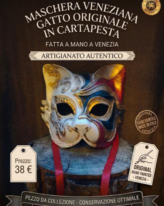 Maschera Veneziana  Gatto  - Fatta a mano