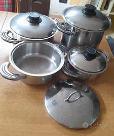 Set 4 pentole inox usate