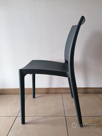 6 SEDIE casa ed esterno polipropilene antracite Li
