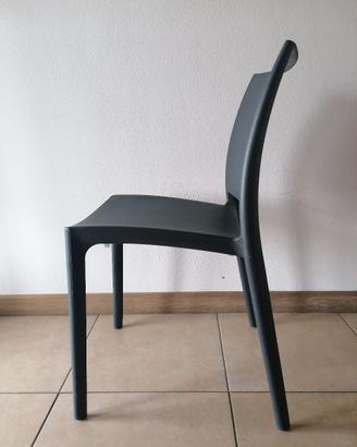 6 SEDIE casa ed esterno polipropilene antracite Li