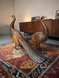 Coppia Opere d'arte Art decò Pavoni 