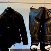 Tuta moto in pelle nera Suomy divisibile