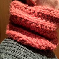 Scaldacollo in lana rosso mattone