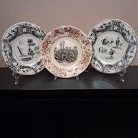 tre piatti in ceramica deco