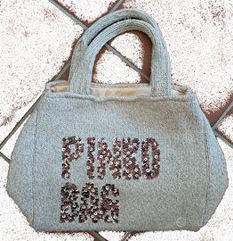 Borsa Pinko Bag in Lana Beige – Scritta Paillet