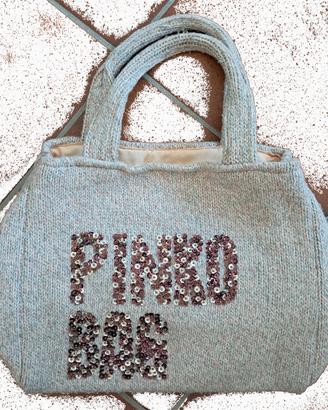 Borsa Pinko Bag in Lana Beige – Scritta Paillet