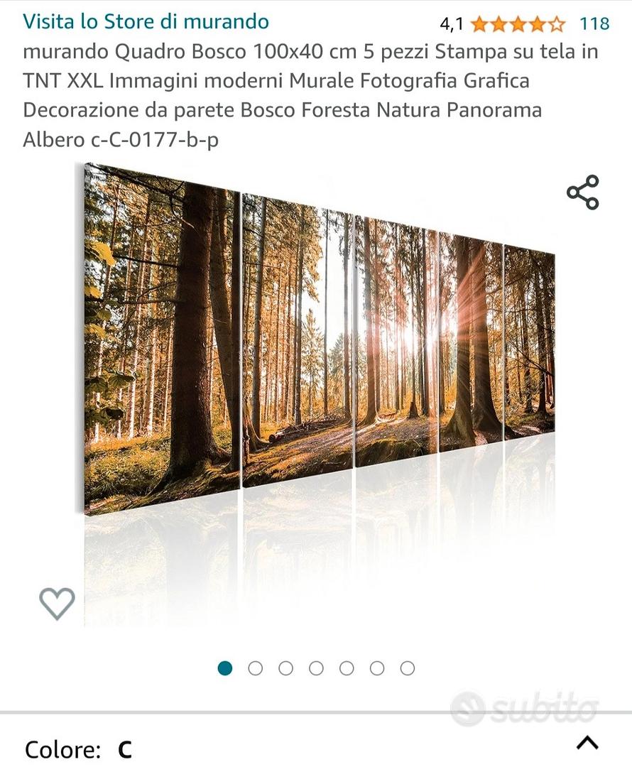 Quadro Murando  Bosco 100x40cm (5pezzi) - Arredamento e