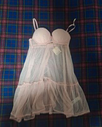 Babydoll Oysho 75B pizzo floreale