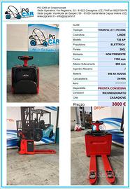 Transpallet c/ pedana  Linde T20 AP – Batteria 500