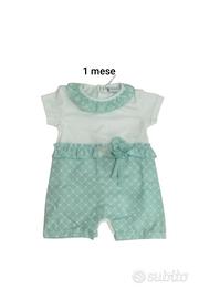 Pagliaccetto neonata in bielastico pastello 