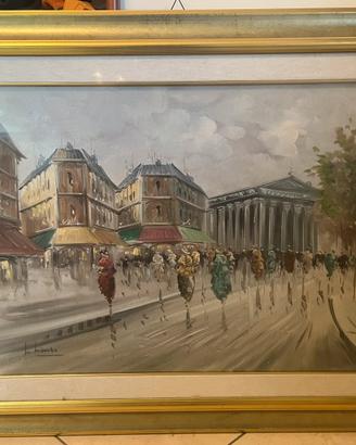 Quadro olio su tela Parigi L.Lanzi