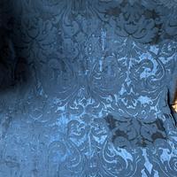 Tessuto damascato blu