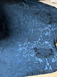 Tessuto damascato blu