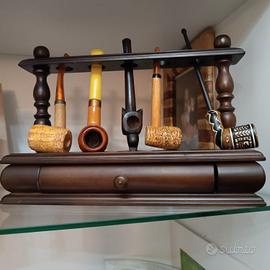 set di pipe anni 60-70 con portapipe