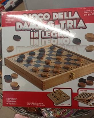 Gioco della Dama e Tria in legno 