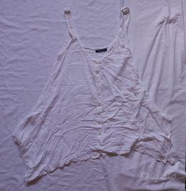 Canottiera Brandy Melville bianca trasparente