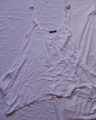 Canottiera Brandy Melville bianca trasparente
