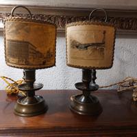 Coppia lampade con paralume di carta
