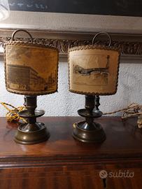 Coppia lampade con paralume di carta