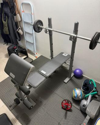 Panca palestra + bilanciere