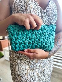 Pochette verde Tiffany fatta a mano