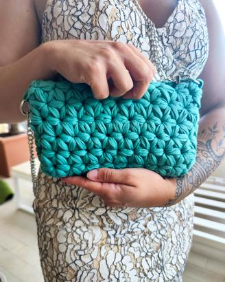 Pochette verde Tiffany fatta a mano