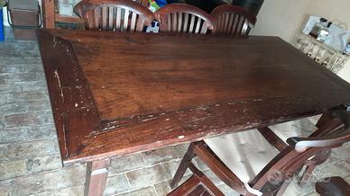 Tavolo legno massello con sedie