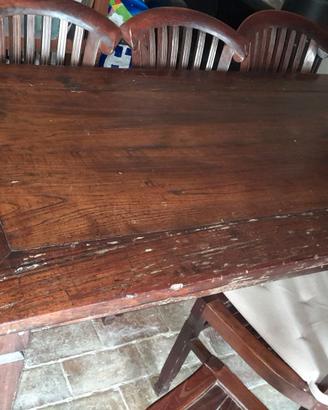 Tavolo legno massello con sedie