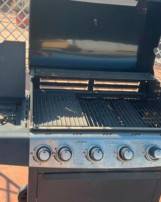 Barbecue a gas 4 fuochi + fornello laterale