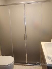 Porta doccia doppia in cristallo L=180 cm